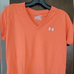 Under Armour Orange Semi-Fitted V-Neck Tee